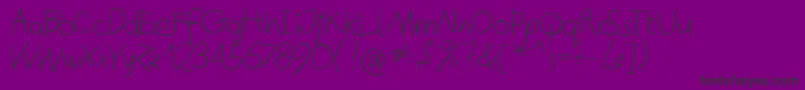 Quicktypes-Schriftart – Schwarze Schriften auf violettem Hintergrund