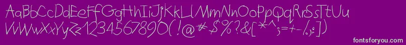 Czcionka Quicktypes – zielone czcionki na fioletowym tle
