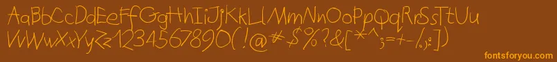 Weitere Informationen zur Quicktypes-Schriftart Quicktypes-Schriftart – Orangefarbene Schriften auf braunem Hintergrund