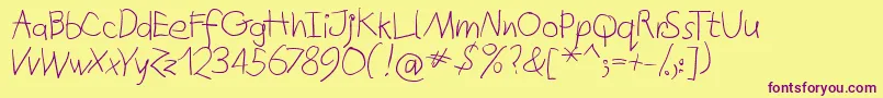 Quicktypes Font – Purple Fonts on Yellow Background