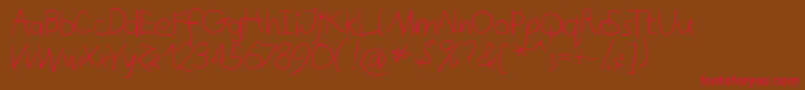 Quicktypes Font – Red Fonts on Brown Background