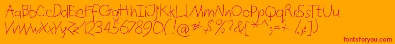 Quicktypes Font – Red Fonts on Orange Background
