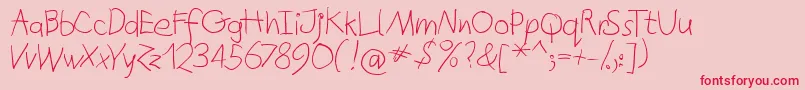 Quicktypes Font – Red Fonts on Pink Background