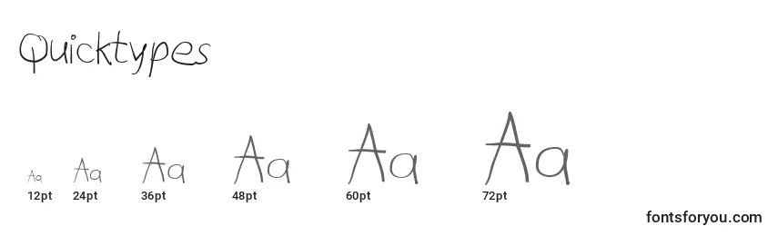 Размеры шрифта Quicktypes