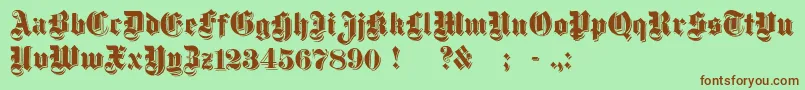 Dampfplatzsh Font – Brown Fonts on Green Background