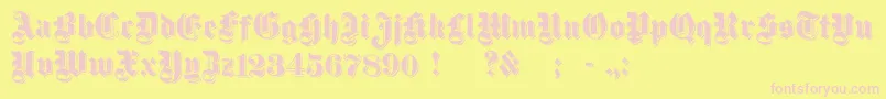 Dampfplatzsh Font – Pink Fonts on Yellow Background