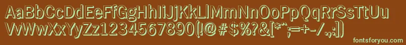 HamburgshadowRegular Font – Green Fonts on Brown Background