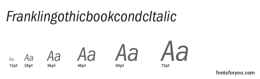 Размеры шрифта FranklingothicbookcondcItalic