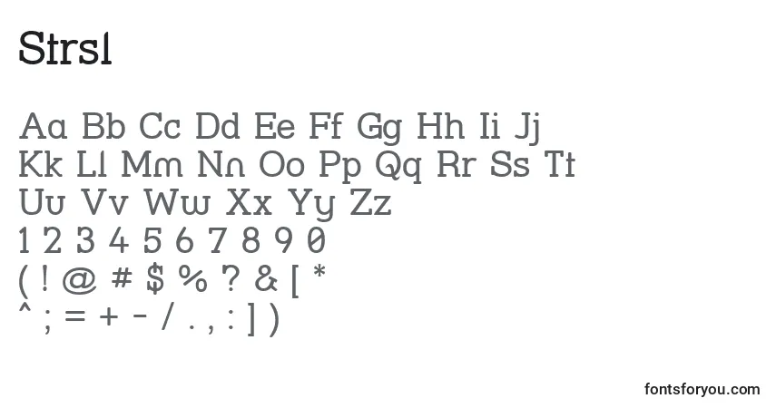 Schriftart Strsl – Alphabet, Zahlen, spezielle Symbole
