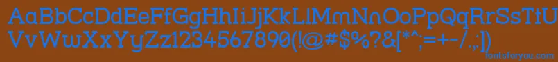 フォントStrsl – 茶色の背景に青い文字