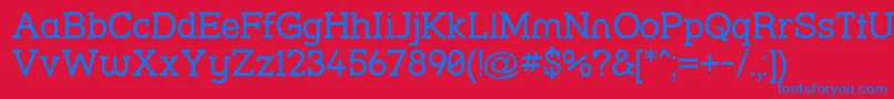 フォントStrsl – 赤い背景に青い文字