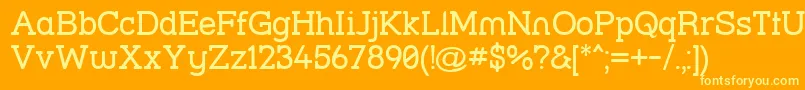 フォントStrsl – オレンジの背景に黄色の文字