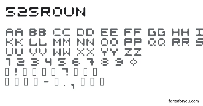 Schriftart 525Roun – Alphabet, Zahlen, spezielle Symbole