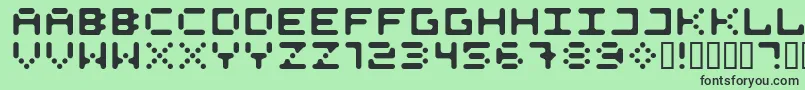 525Roun Font – Black Fonts on Green Background