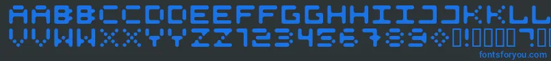 525Roun Font – Blue Fonts on Black Background