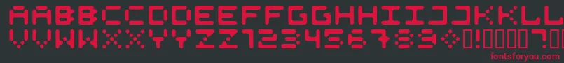 Fonte 525Roun – fontes vermelhas em um fundo preto