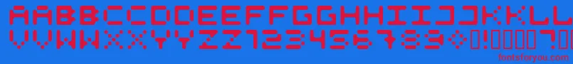 525Roun Font – Red Fonts on Blue Background