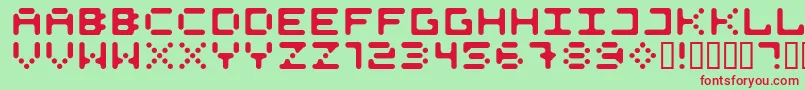 525Roun Font – Red Fonts on Green Background