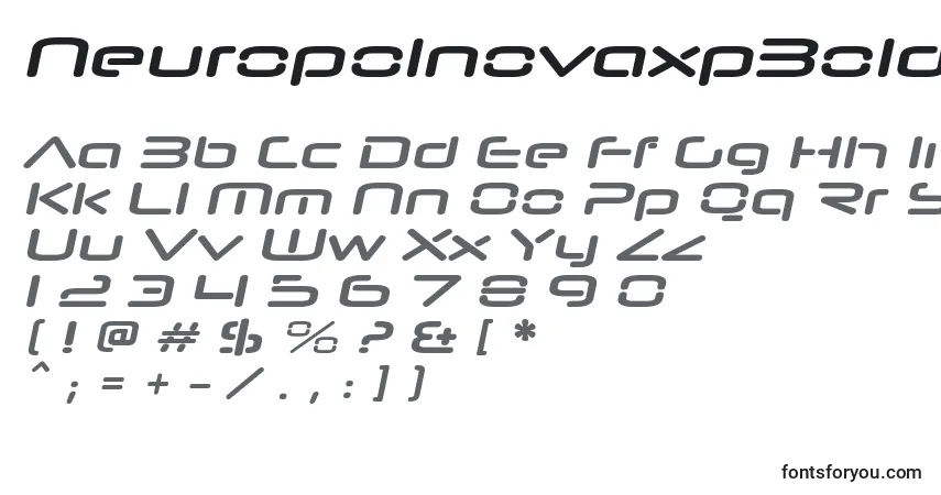 Fuente NeuropolnovaxpBolditalic - alfabeto, números, caracteres especiales