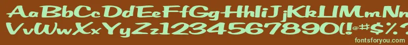 Empower42RegularTtext Font – Green Fonts on Brown Background