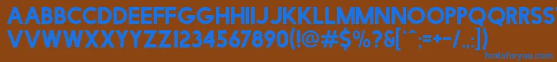 フォントFacileSans – 茶色の背景に青い文字