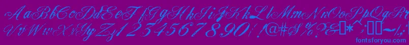 Civilian Font – Blue Fonts on Purple Background