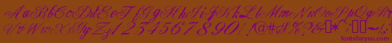 Civilian-Schriftart – Violette Schriften auf braunem Hintergrund