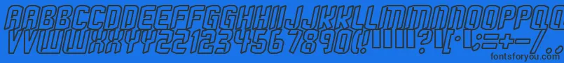 Strangephenomenaoutlined Font – Black Fonts on Blue Background