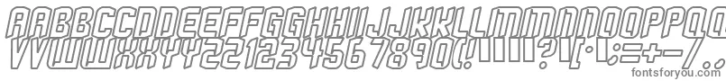 フォントStrangephenomenaoutlined – 白い背景に灰色の文字