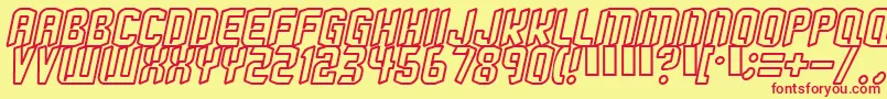 Strangephenomenaoutlined Font – Red Fonts on Yellow Background