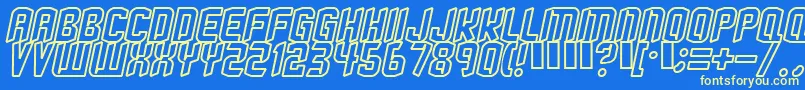 Strangephenomenaoutlined Font – Yellow Fonts on Blue Background