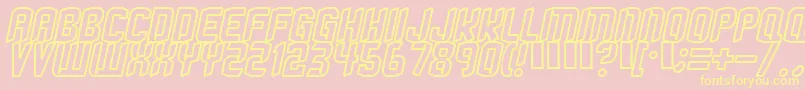 Strangephenomenaoutlined-Schriftart – Gelbe Schriften auf rosa Hintergrund