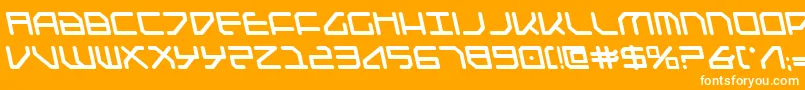 FederapolisLeftalicBold-Schriftart – Weiße Schriften auf orangefarbenem Hintergrund