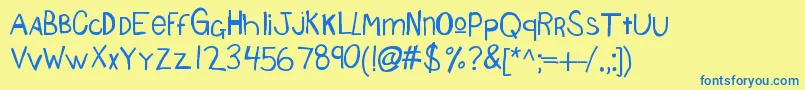 Kbsourdoughbread Font – Blue Fonts on Yellow Background