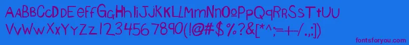 Kbsourdoughbread Font – Purple Fonts on Blue Background