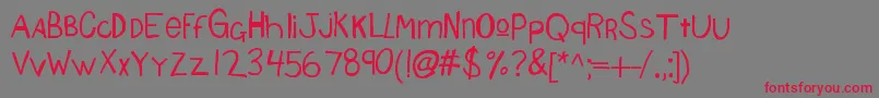 Kbsourdoughbread Font – Red Fonts on Gray Background