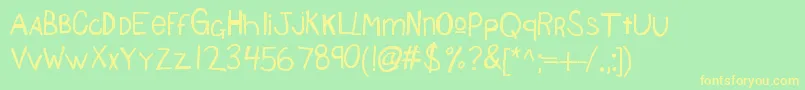 Kbsourdoughbread Font – Yellow Fonts on Green Background