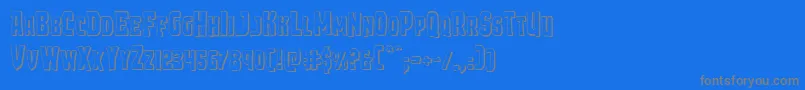 Demonpriest3D-Schriftart – Graue Schriften auf blauem Hintergrund