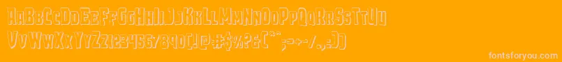 Demonpriest3D-Schriftart – Rosa Schriften auf orangefarbenem Hintergrund