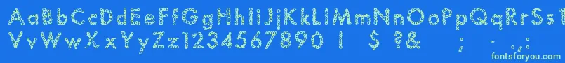 Bubbles Font – Green Fonts on Blue Background