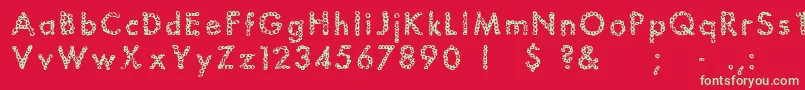 Bubbles Font – Green Fonts on Red Background