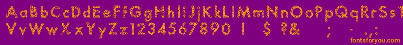 Bubbles Font – Orange Fonts on Purple Background