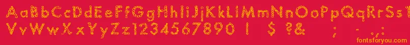 Bubbles Font – Orange Fonts on Red Background