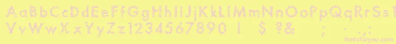フォントBubbles – ピンクのフォント、黄色の背景