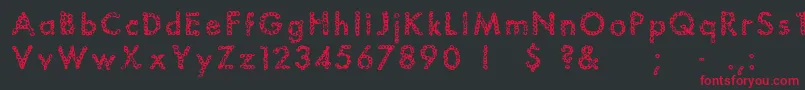 Bubbles Font – Red Fonts on Black Background