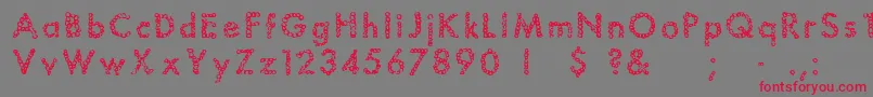 Bubbles Font – Red Fonts on Gray Background