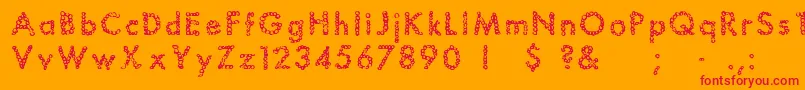 Шрифт Bubbles – красные шрифты на оранжевом фоне