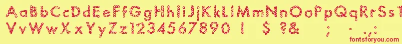 Bubbles Font – Red Fonts on Yellow Background