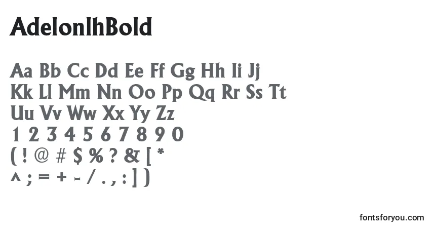 Czcionka AdelonlhBold – alfabet, cyfry, specjalne znaki
