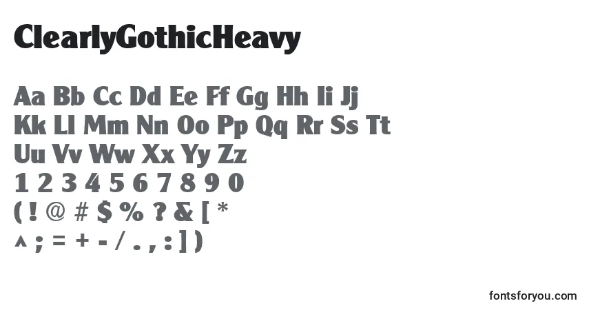 Шрифт ClearlyGothicHeavy – алфавит, цифры, специальные символы